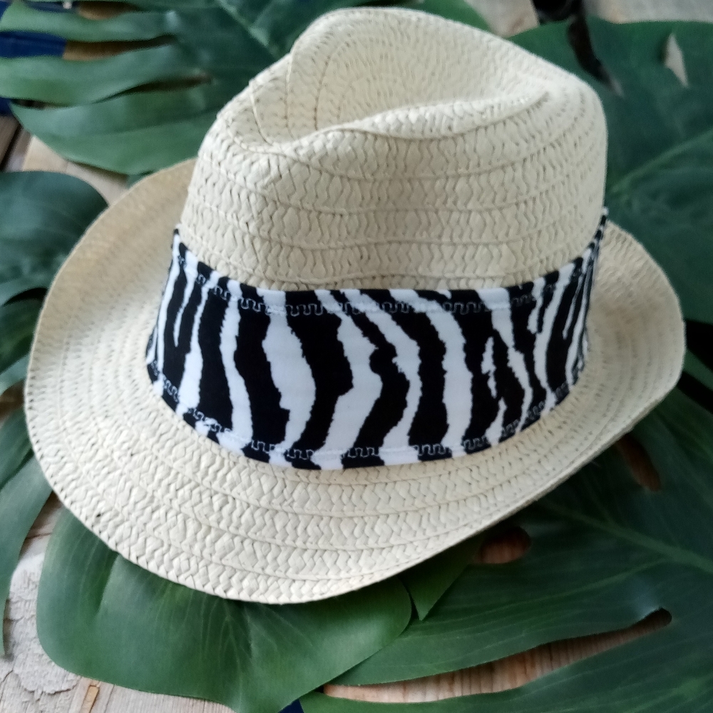 2 in 1 Zebra Print Fedora Hat 🦓